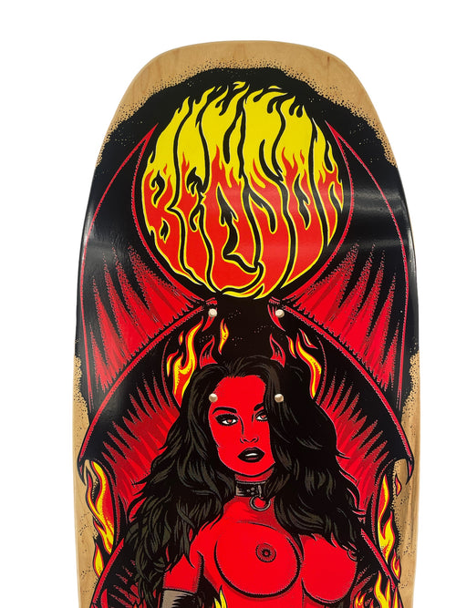 Benson RED Devil Woman Pro Deck Death Skateboards Shovel POOL Shape 9 " - Woodchuck Laminates