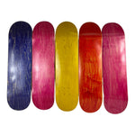 5 pack:  Hardrock skateboard blank TOP - BOTTOM STAINS - choose size