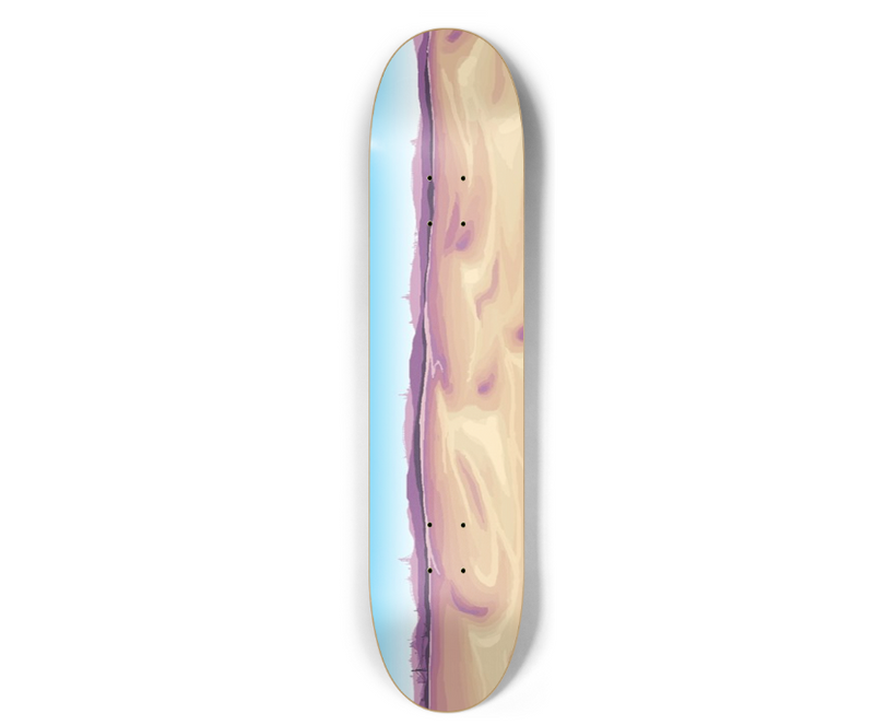 Custom Hardrock skateboard blank 2 stains - 7.5 mini SHAPE: NA0728