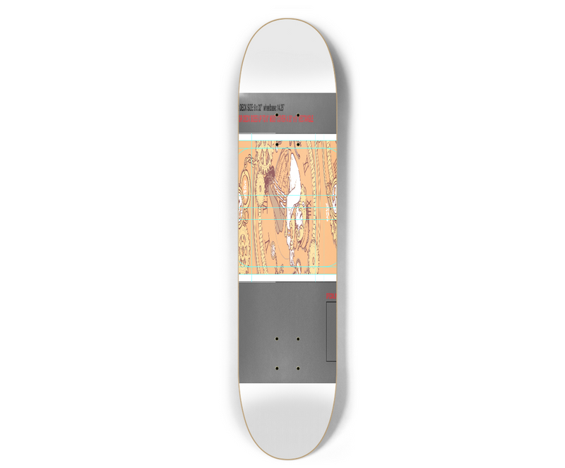 Custom Hardrock skateboard blank 1 stains - 7.5 SHAPE: C0175