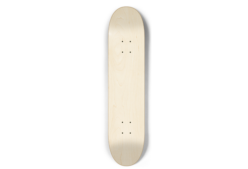 Custom Hardrock skateboard blank 2 stains - 8" SHAPE: C0180