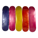 5 pack:  Hardrock skateboard blank TOP - BOTTOM STAINS - choose size - Woodchuck Laminates