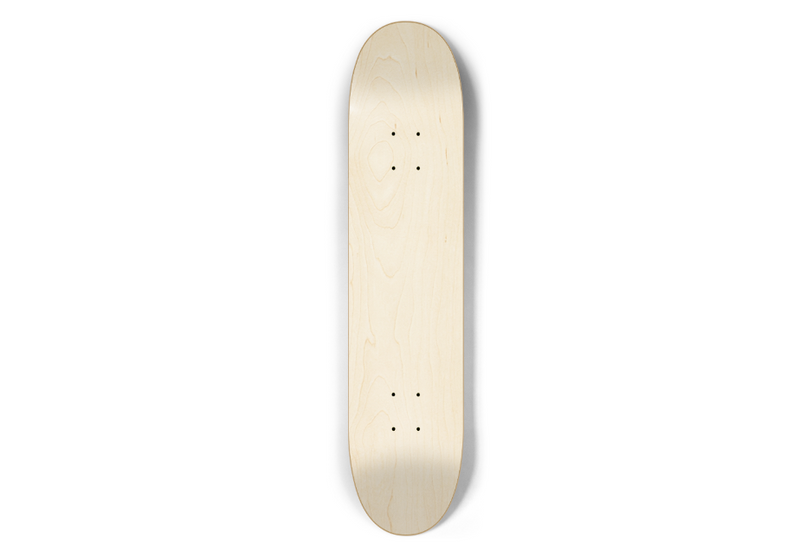 Custom Hardrock skateboard blank 1 stains - 7.5 SHAPE: C0175