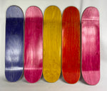 5 pack:  Hardrock skateboard blank TOP - BOTTOM STAINS - 8" - Woodchuck Laminates
