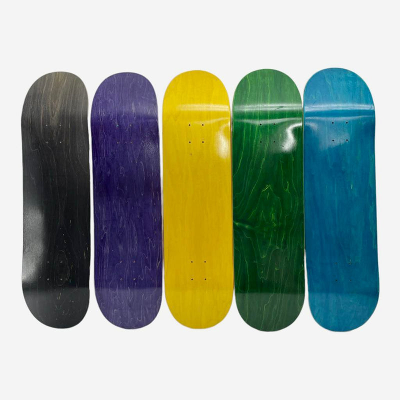 5 pack:  Hardrock skateboard blank TOP - BOTTOM STAINS - choose size - Woodchuck Laminates
