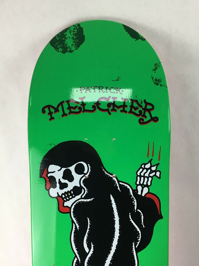 Patrick Melcher Pro 8.25" Death Skateboards Deck – Pre-Gripped, USA Made, Metallica Brand Art